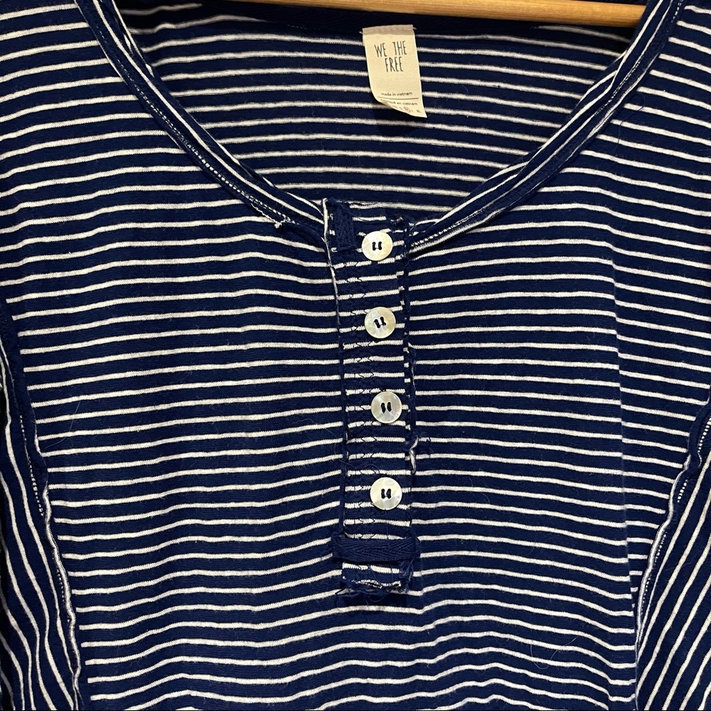 We the Free Hong Kong Henley blue white stripe - Picture 5 of 7